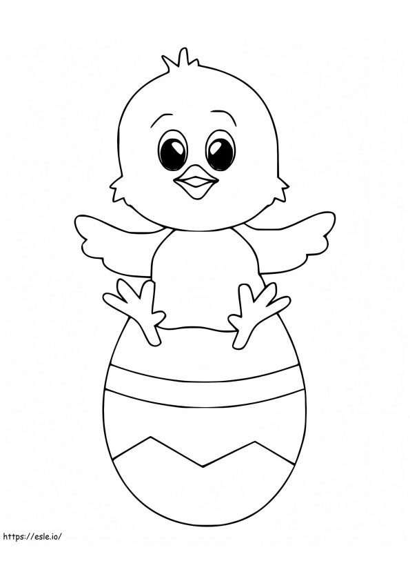 Adorable Easter Chick coloring page