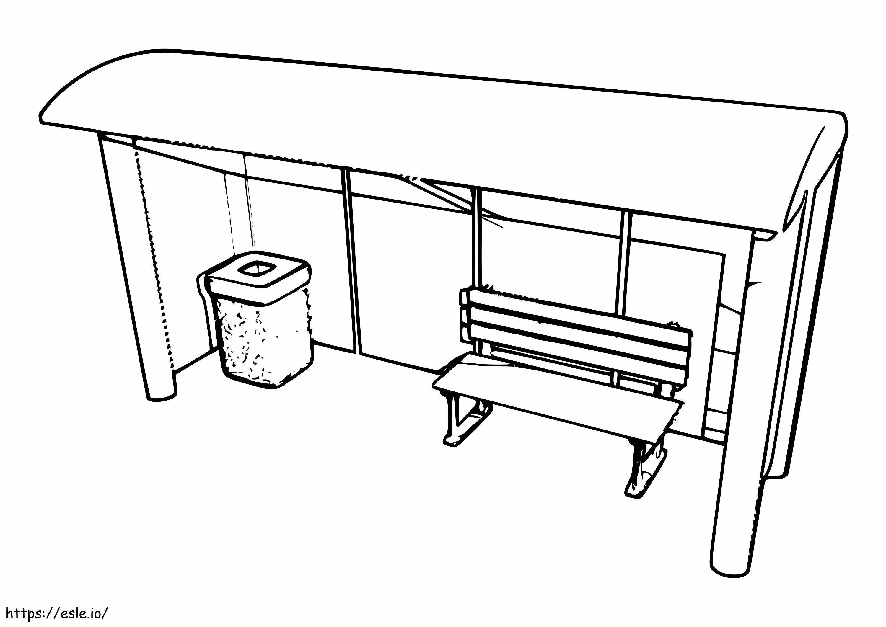 Free Bus Stop To Color coloring page