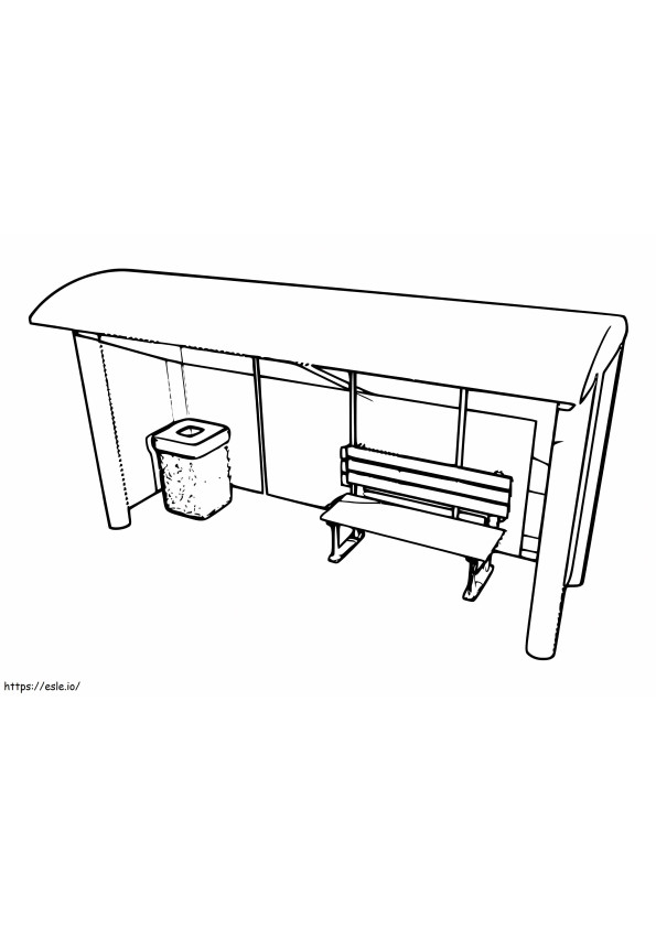 Free Bus Stop To Color coloring page