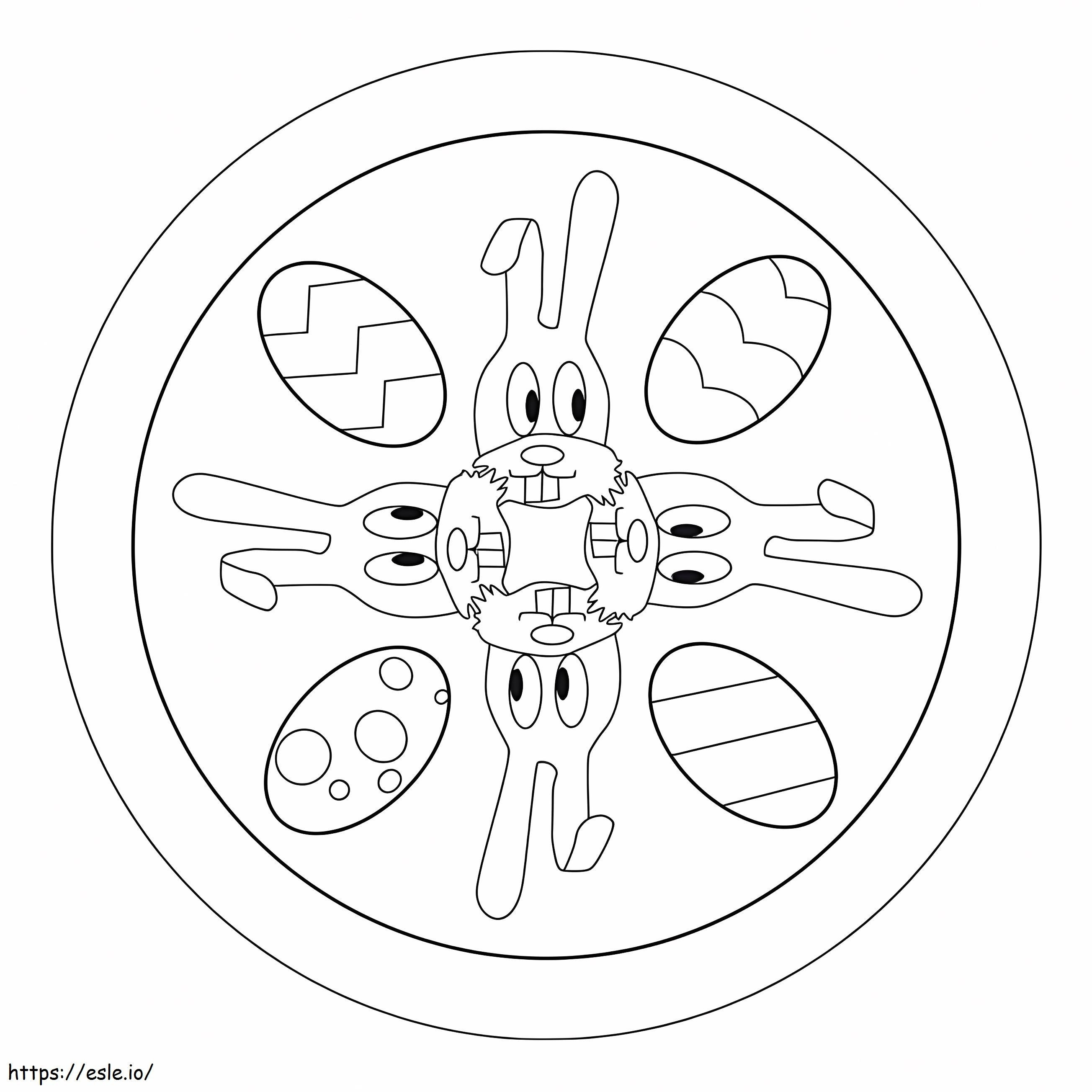 Coloriage Mandala de Pâques 15 à imprimer dessin