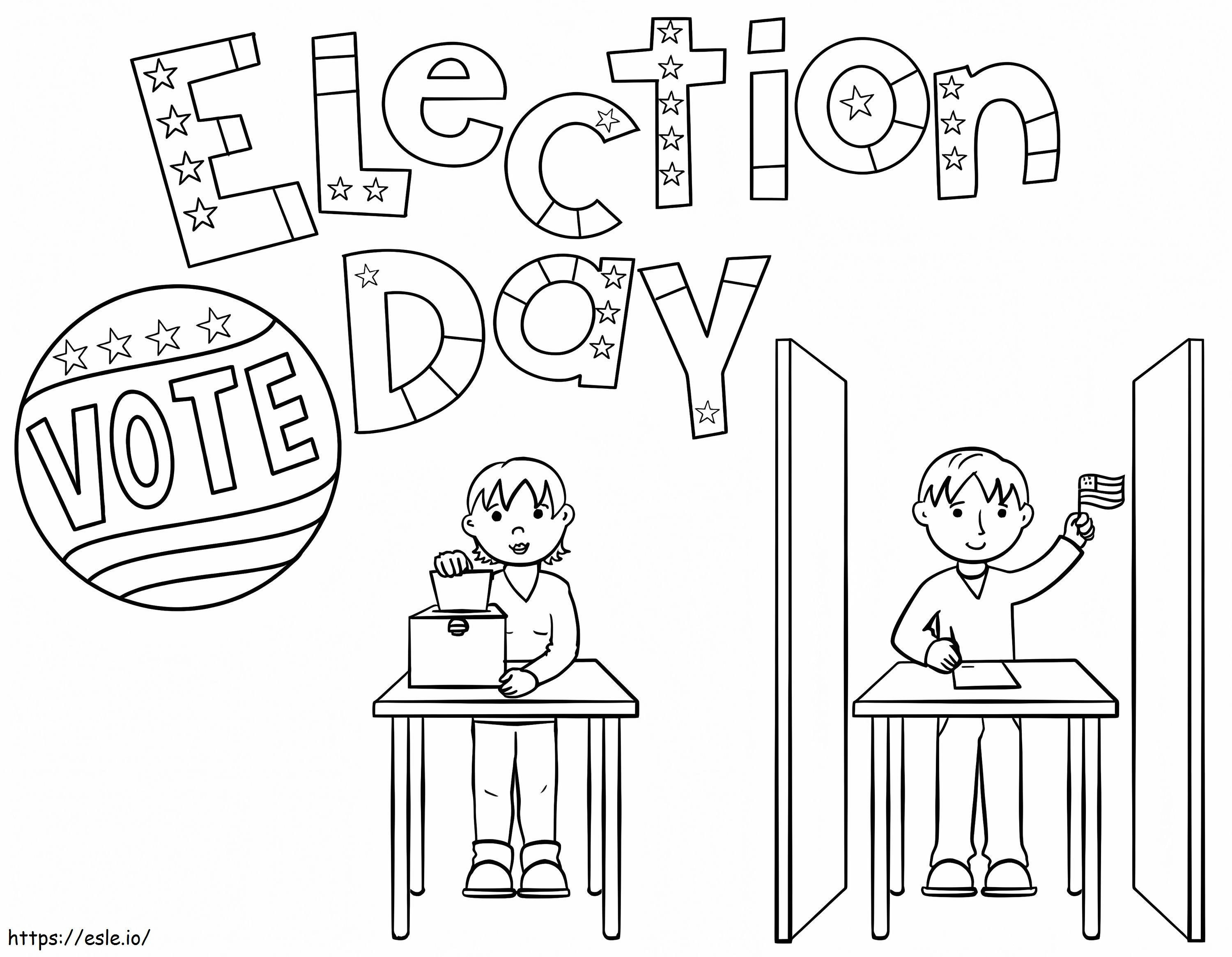選挙 4 日目 ぬりえ - 塗り絵