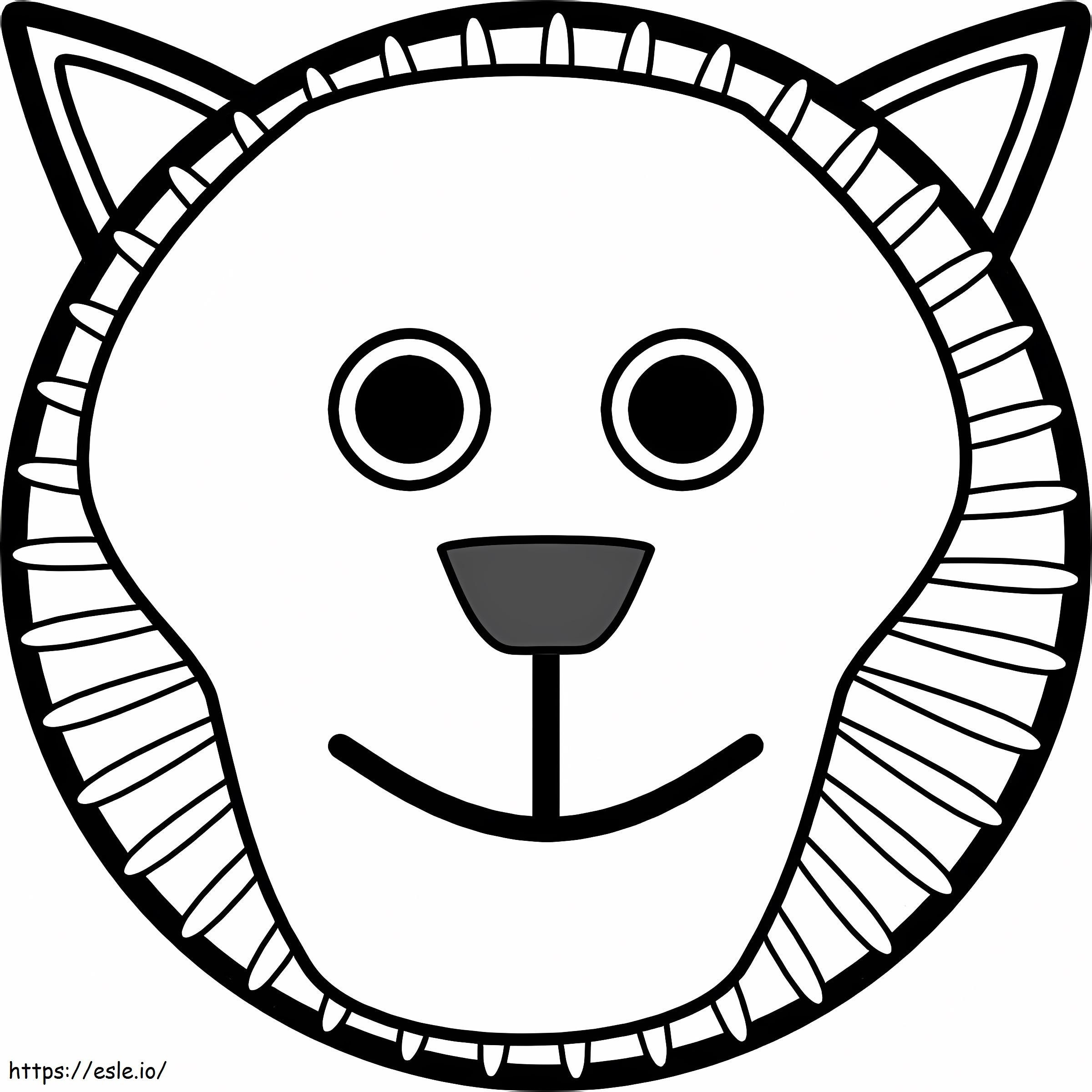 Cartoon Lion Face coloring page