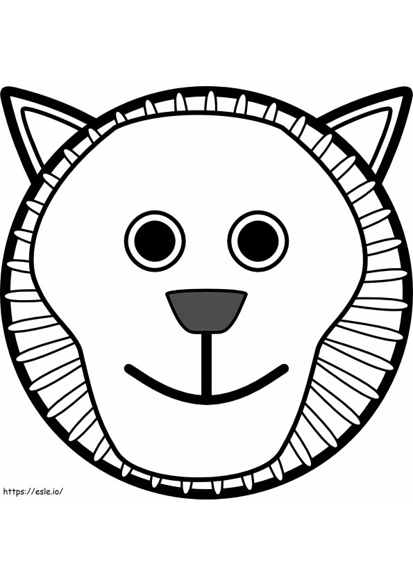 Cara de Leão Desenho Animado para colorir