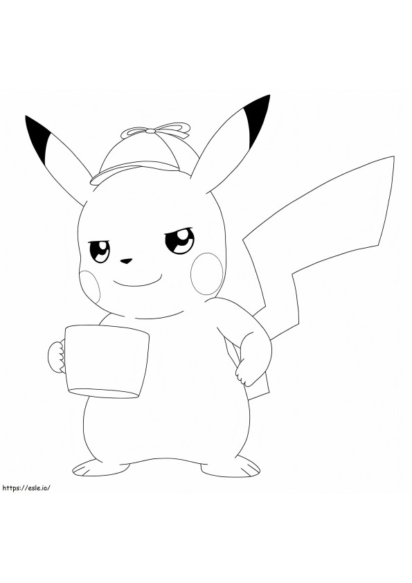 Coloriage Détective Pikachu 2 à imprimer dessin