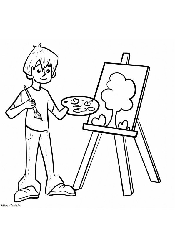 Boy Artist coloring page