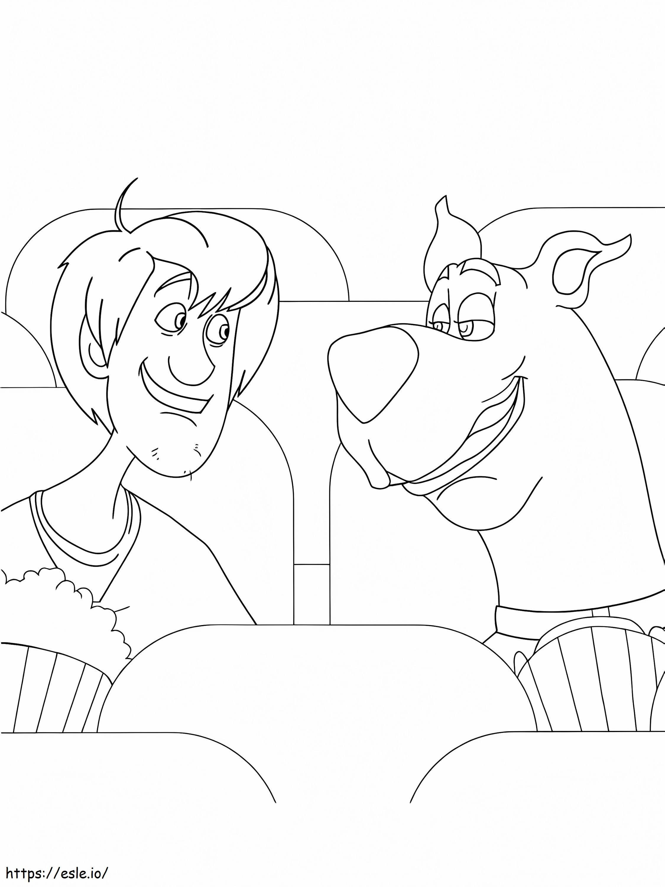 Shaggy en Scooby Doo in de film kleurplaat kleurplaat