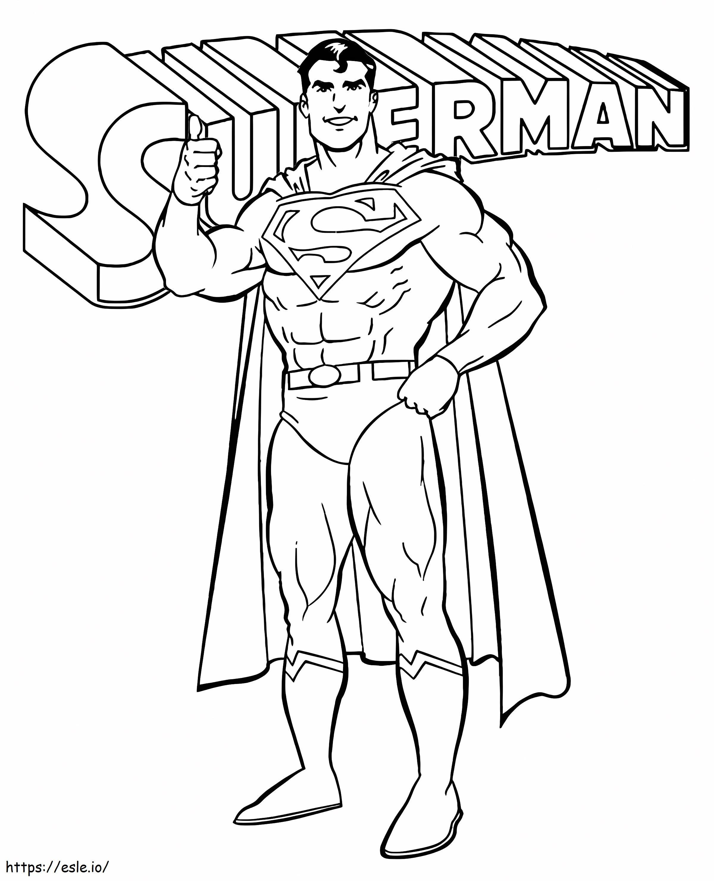 superman sonriendo para colorear