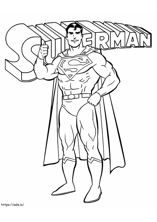 Coloriage Superman souriant à imprimer dessin