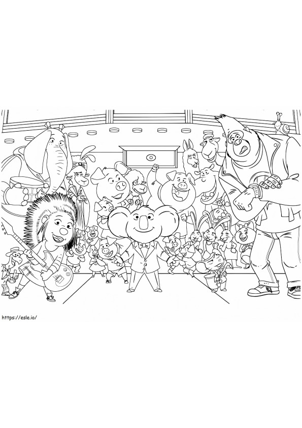 Sing Movie Characters coloring page