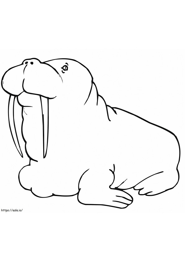 Een dikke walrus kleurplaat