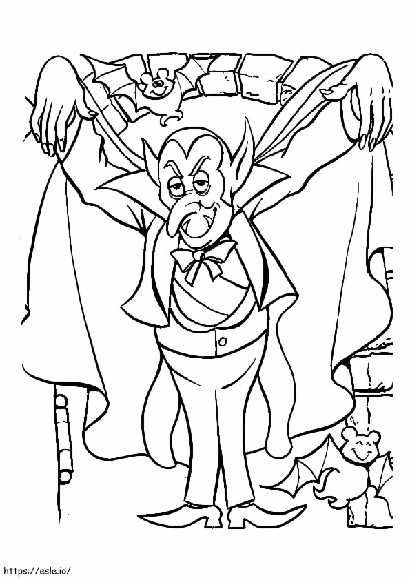Smiling Vampire coloring page