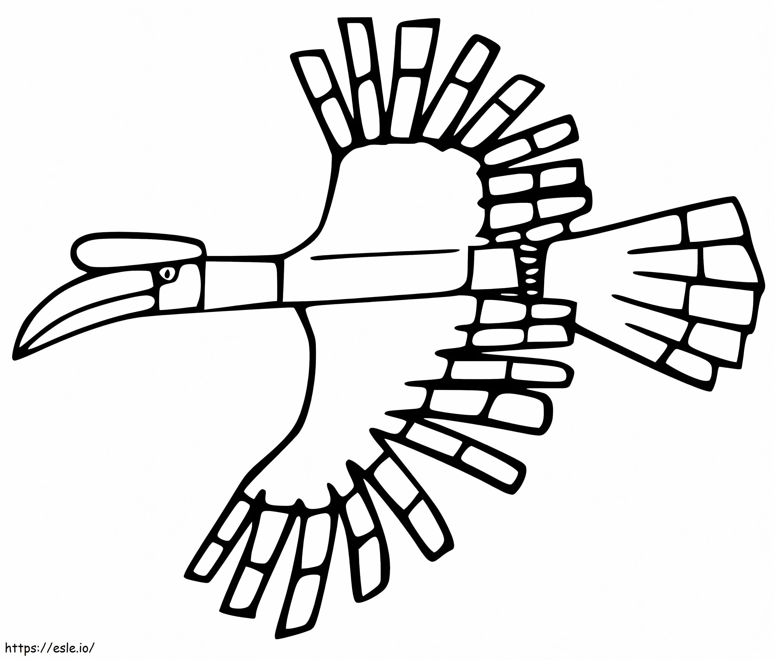 Hornbill Flying coloring page