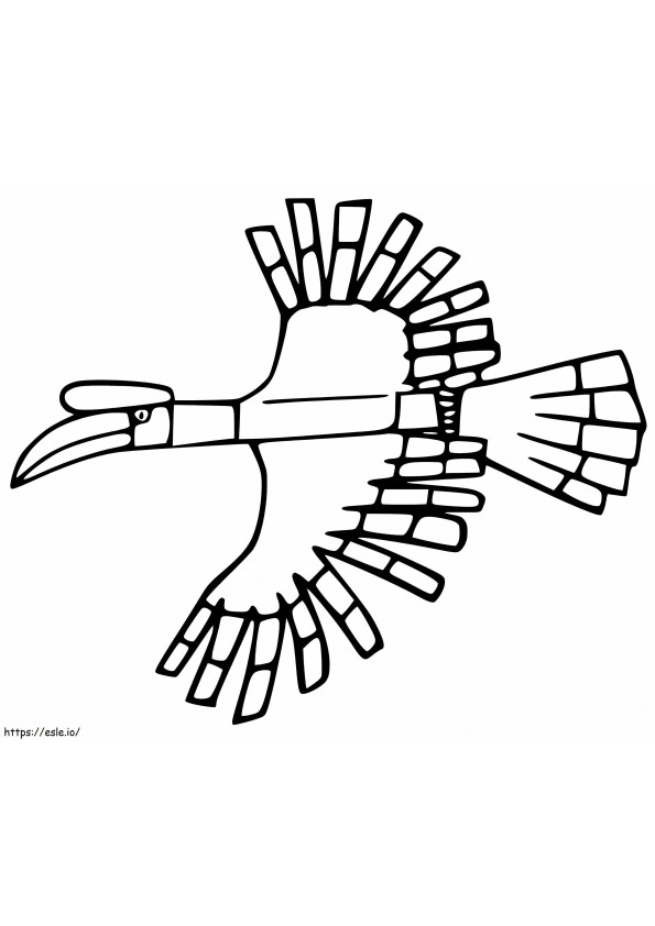 Hornbill Flying coloring page