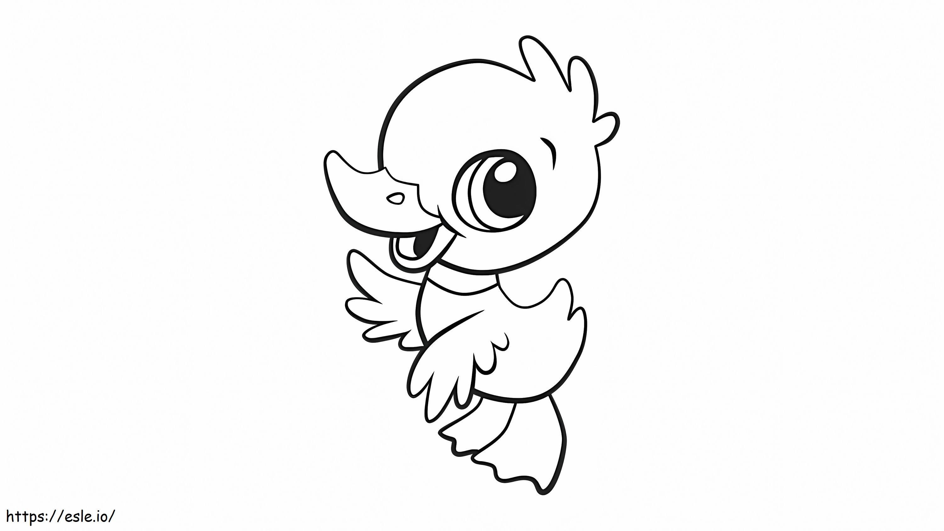 Cute Duck A4 Coloring Page for Kids