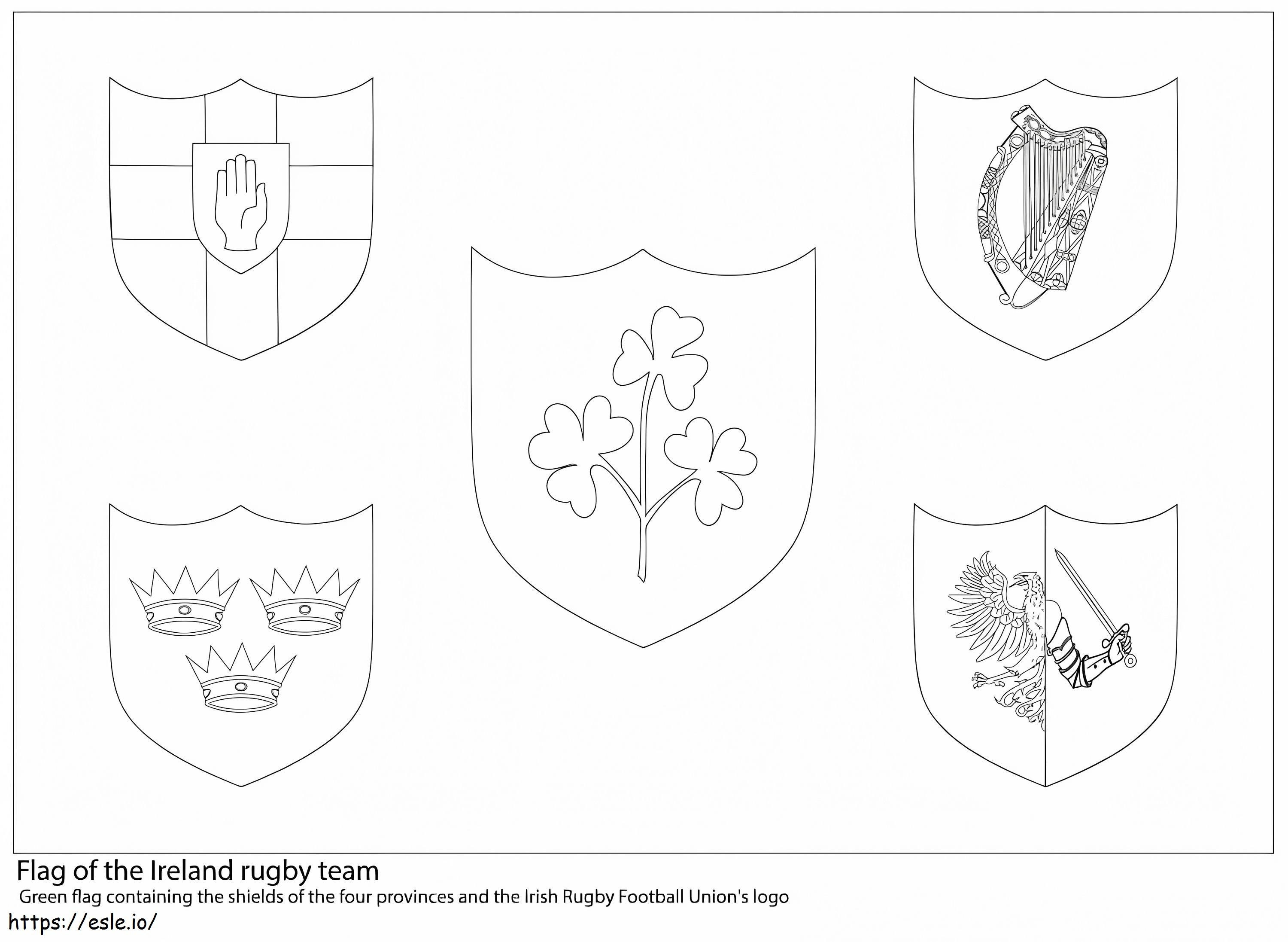 Flaga irlandzkiej drużyny rugby kolorowanka