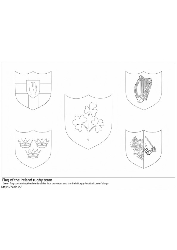 Ireland Rugby Team Flag coloring page