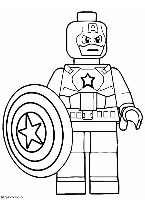 Coloriage Captain America Lego Avengers à imprimer dessin