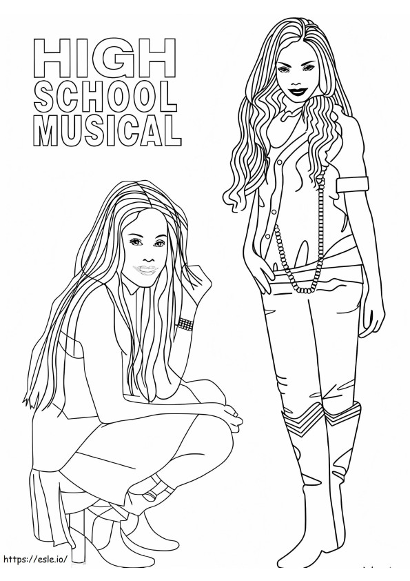 Personages uit High School Musical 1 kleurplaat