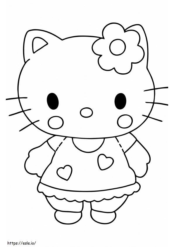 Coloriage Bonjour Kitty normale à imprimer dessin