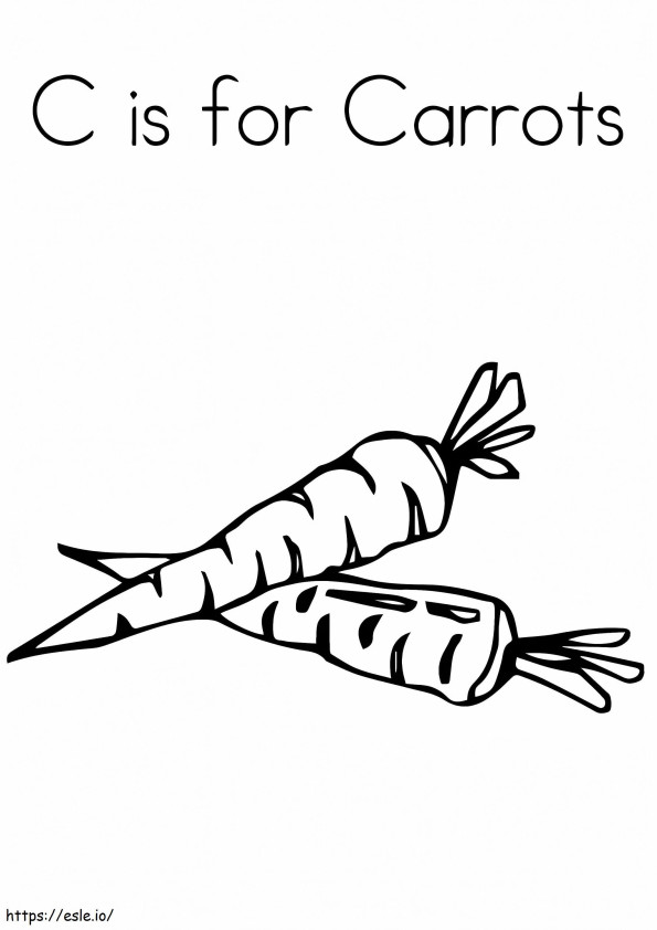 C For Carrots A4 coloring page