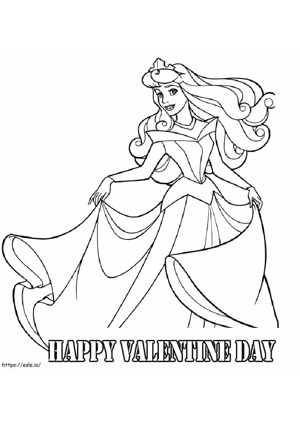 Coloriage Disney Princesse Saint Valentin à imprimer dessin