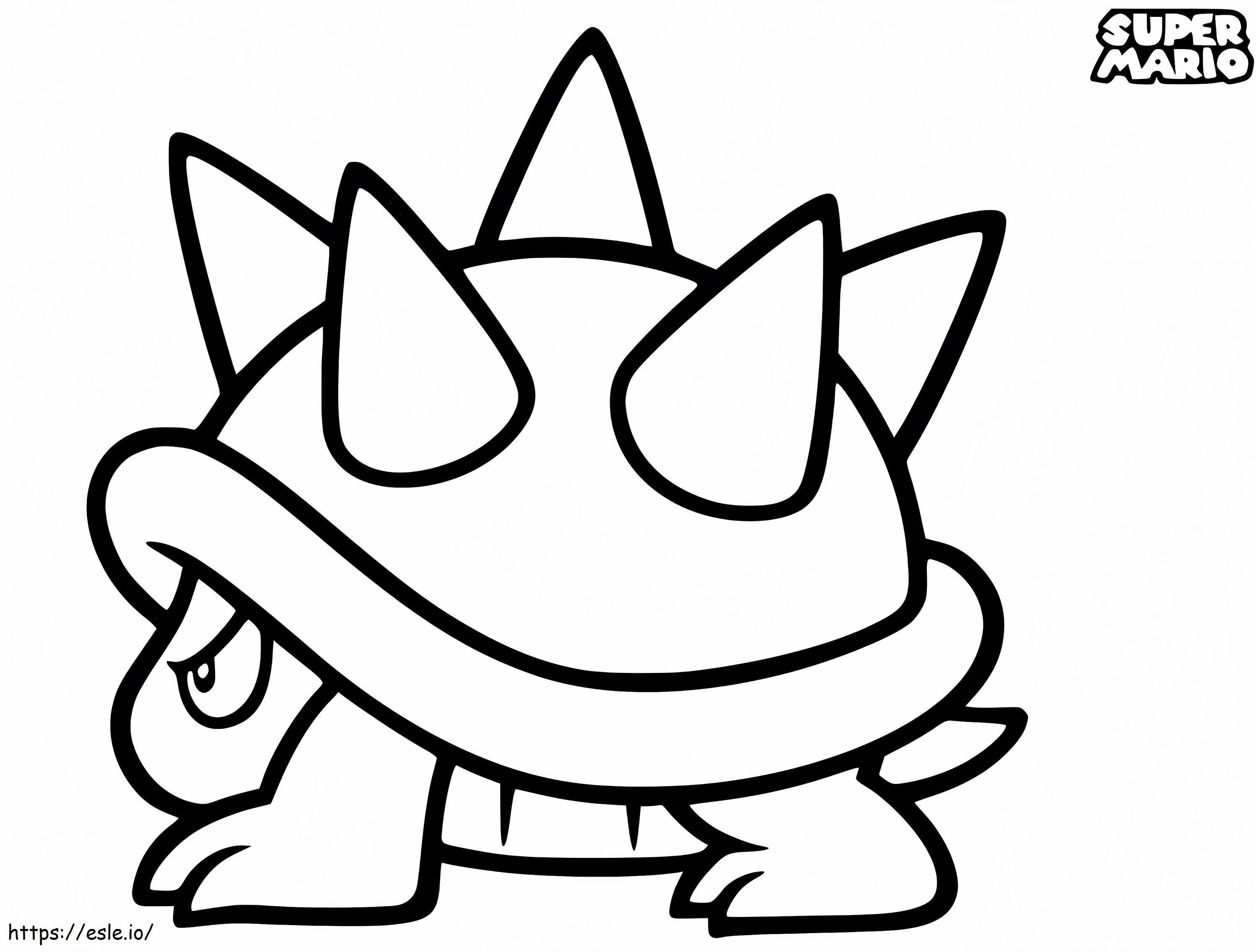 Super Mario Spiny Spine Shelled coloring page