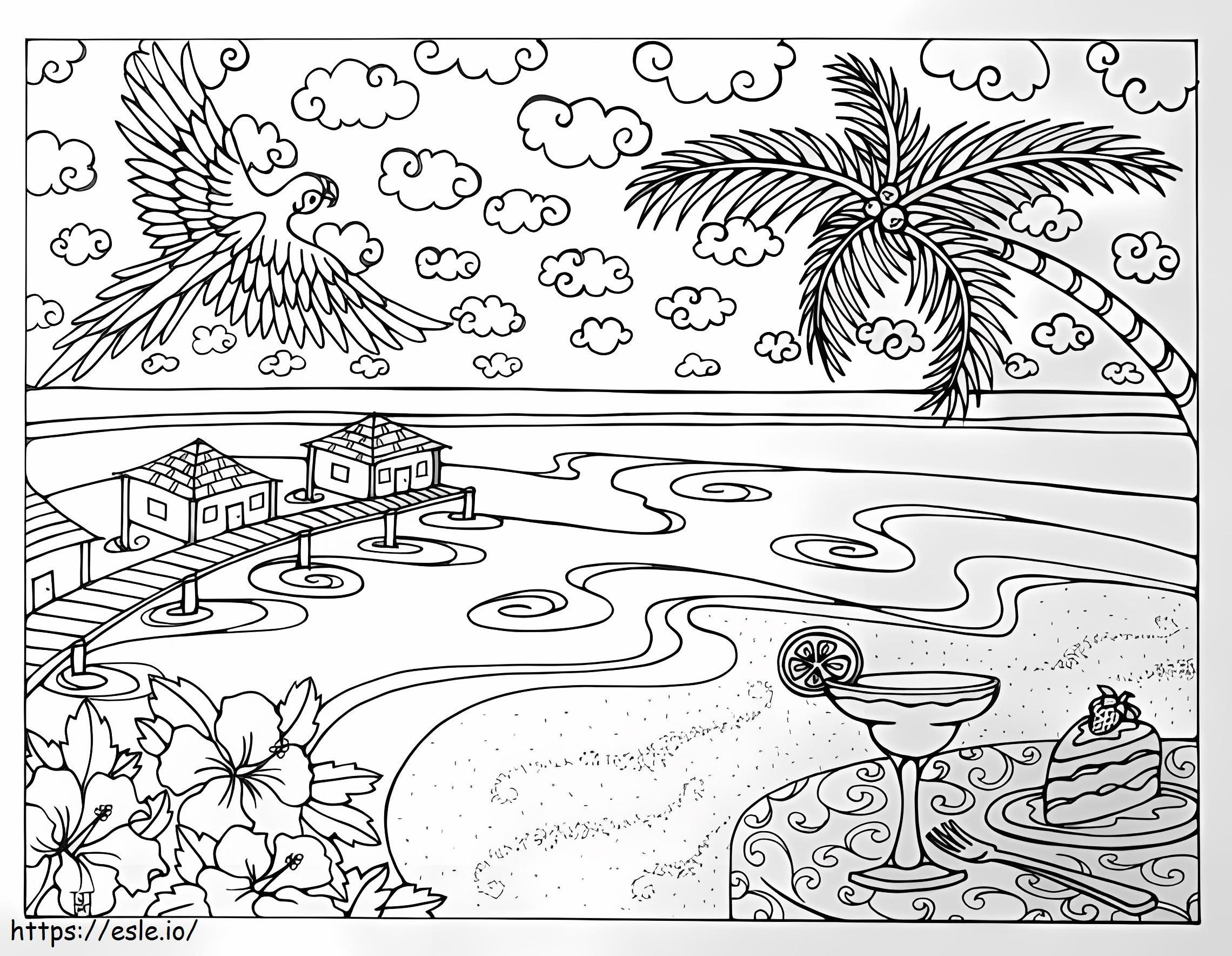 Printable Beach coloring page