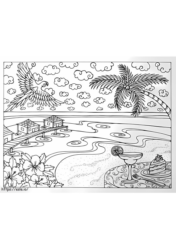 Printable Beach coloring page