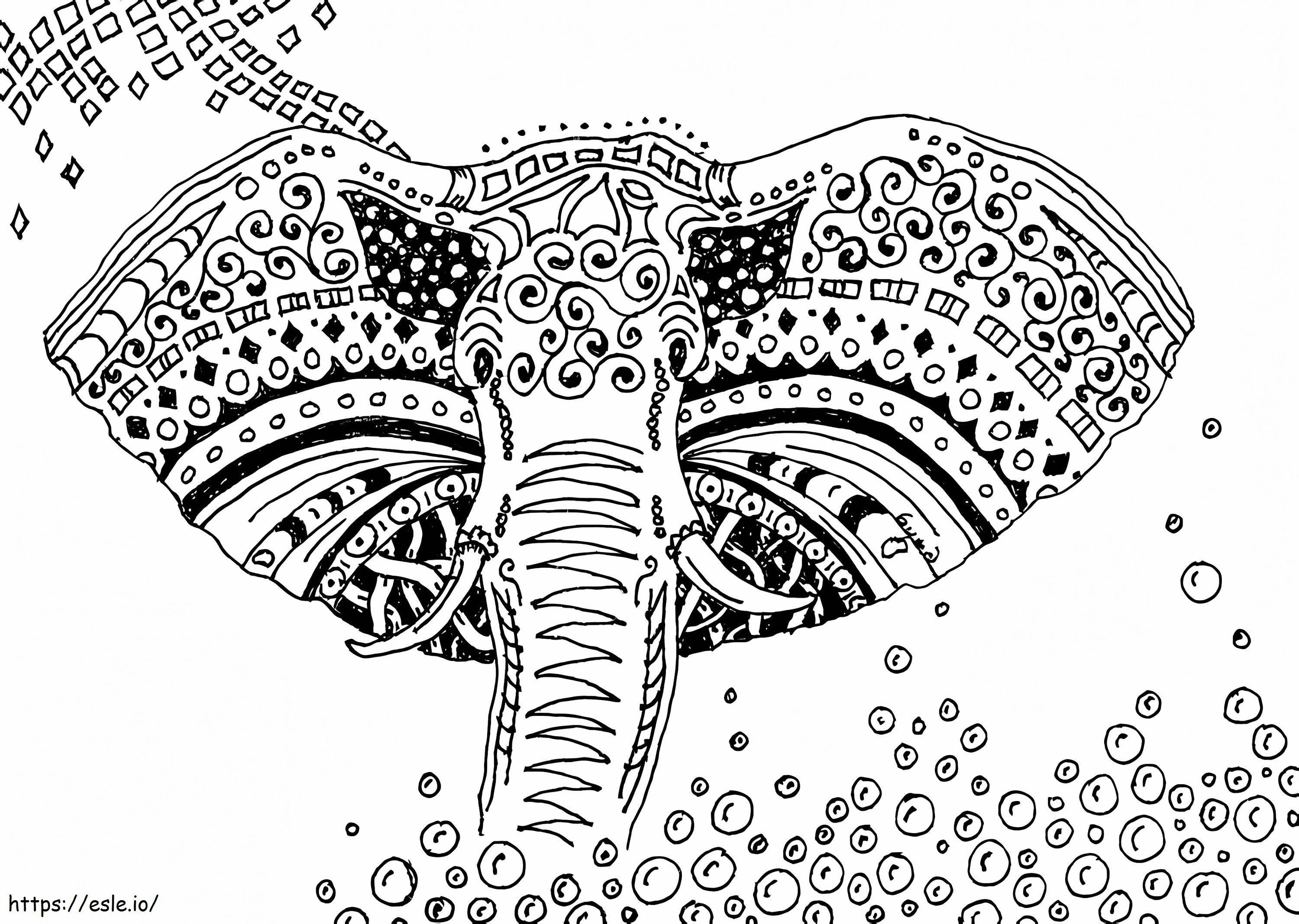 Elephant Anti Stressi värityskuva