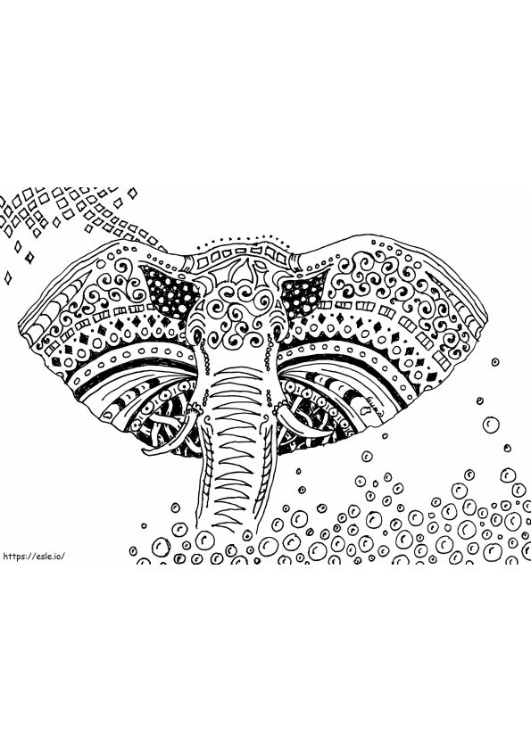 Elephant Anti Stress coloring page