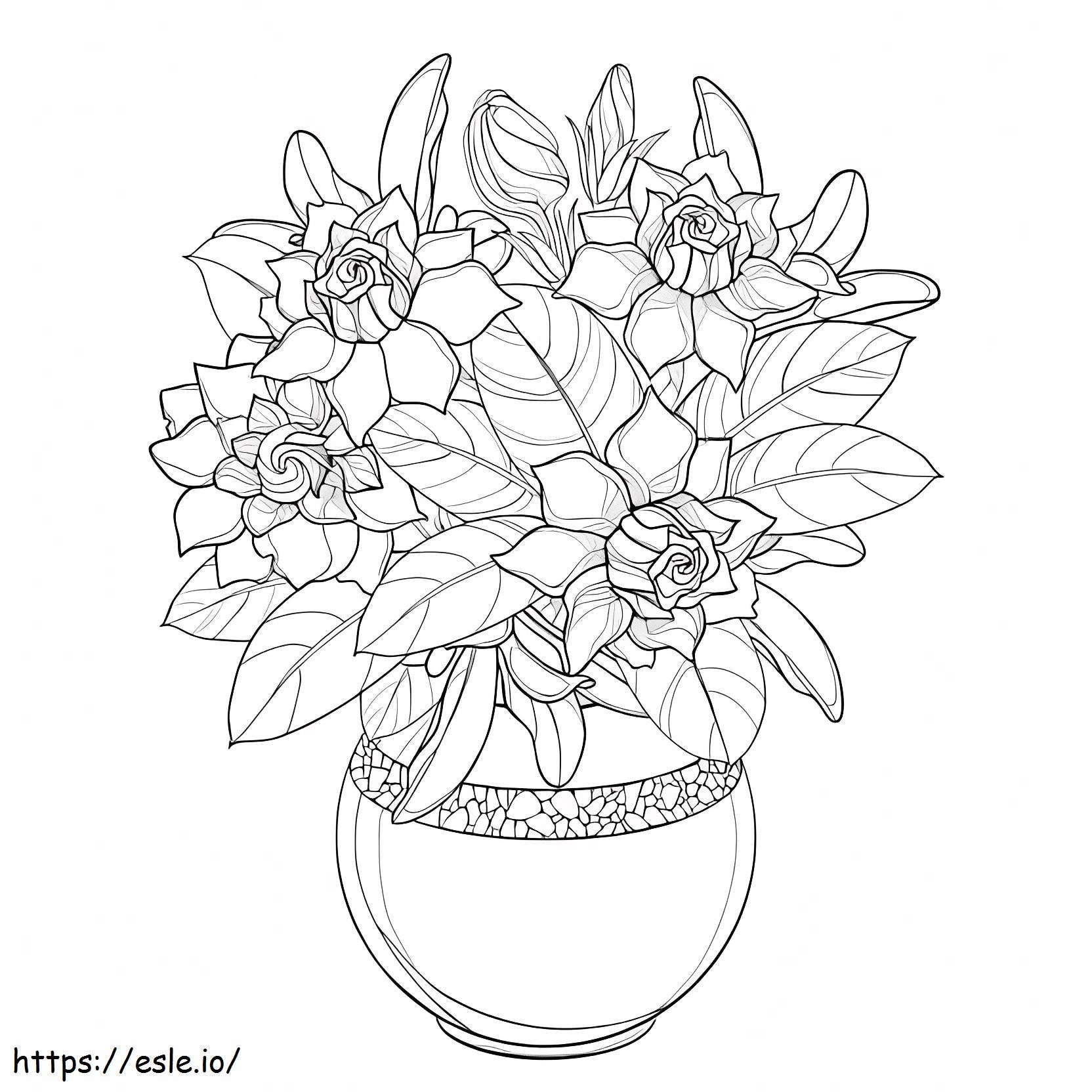 Gardenia-pot kleurplaat kleurplaat