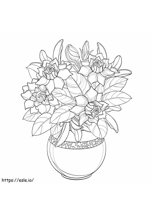 Gardenia Pot coloring page