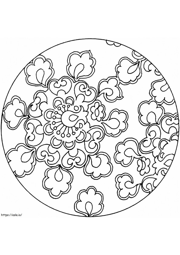 Coloriage Mandala fleuri à imprimer dessin