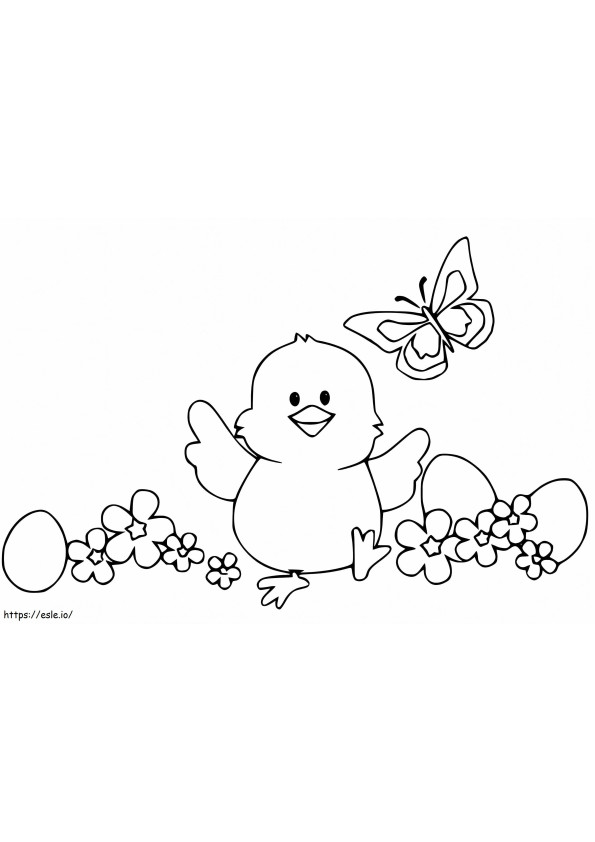 Printable Easter Chick coloring page