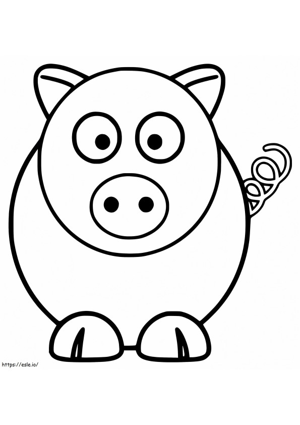 Coloriage Bébé cochon facile à imprimer dessin