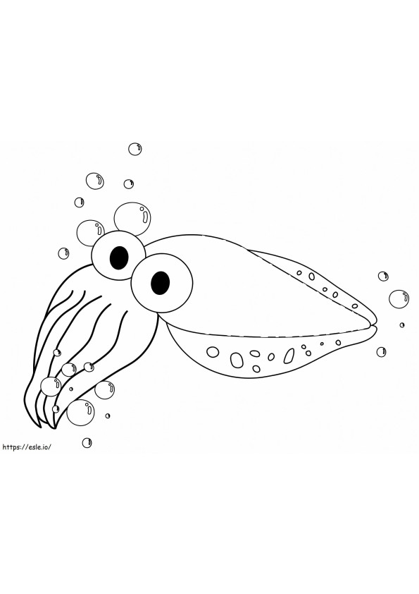 A Cute Cuttlefish coloring page