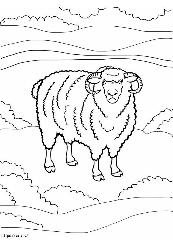 Angry Ram coloring page