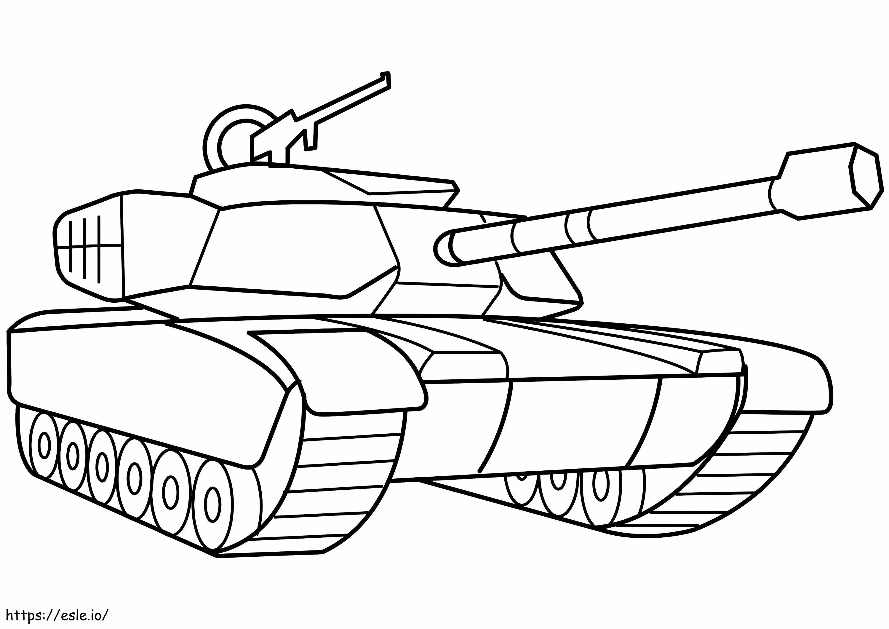 Sotilaallinen panssarivaunu värityskuva