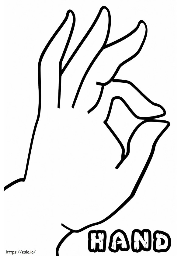 Znak dłoni kolorowanka
