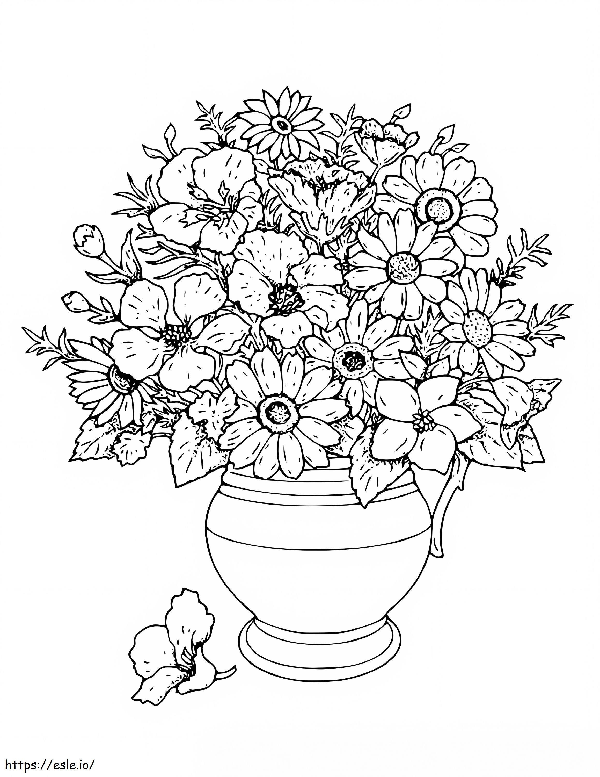 Coloriage Beau vase à fleurs à imprimer dessin