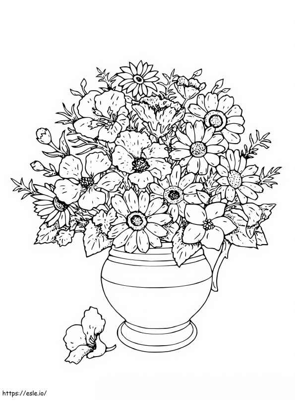 Coloriage Beau vase à fleurs à imprimer dessin