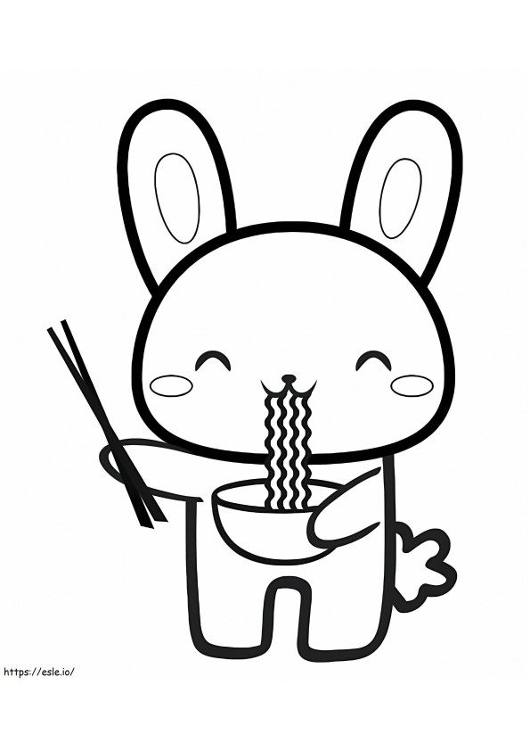 Erişte yiyen tavşan boyama