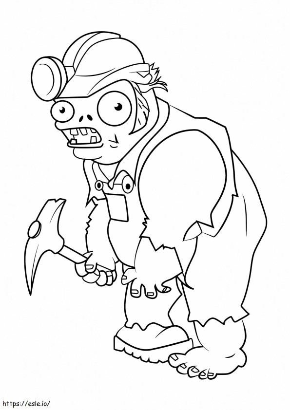 Digger Zombie From Plants Vs Zombies coloring page