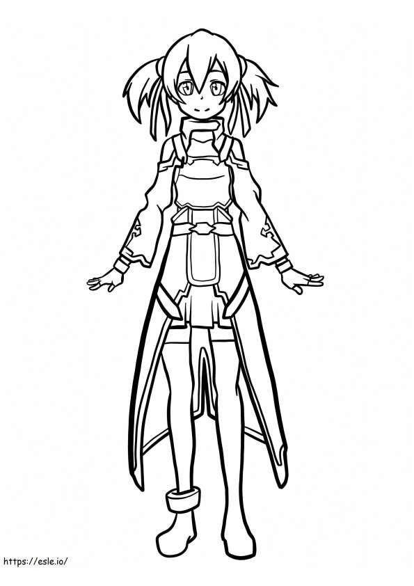 Silica Sword Art Online coloring page