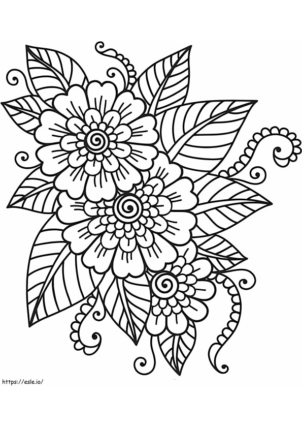 Coloriage Fleur de pêche à imprimer dessin