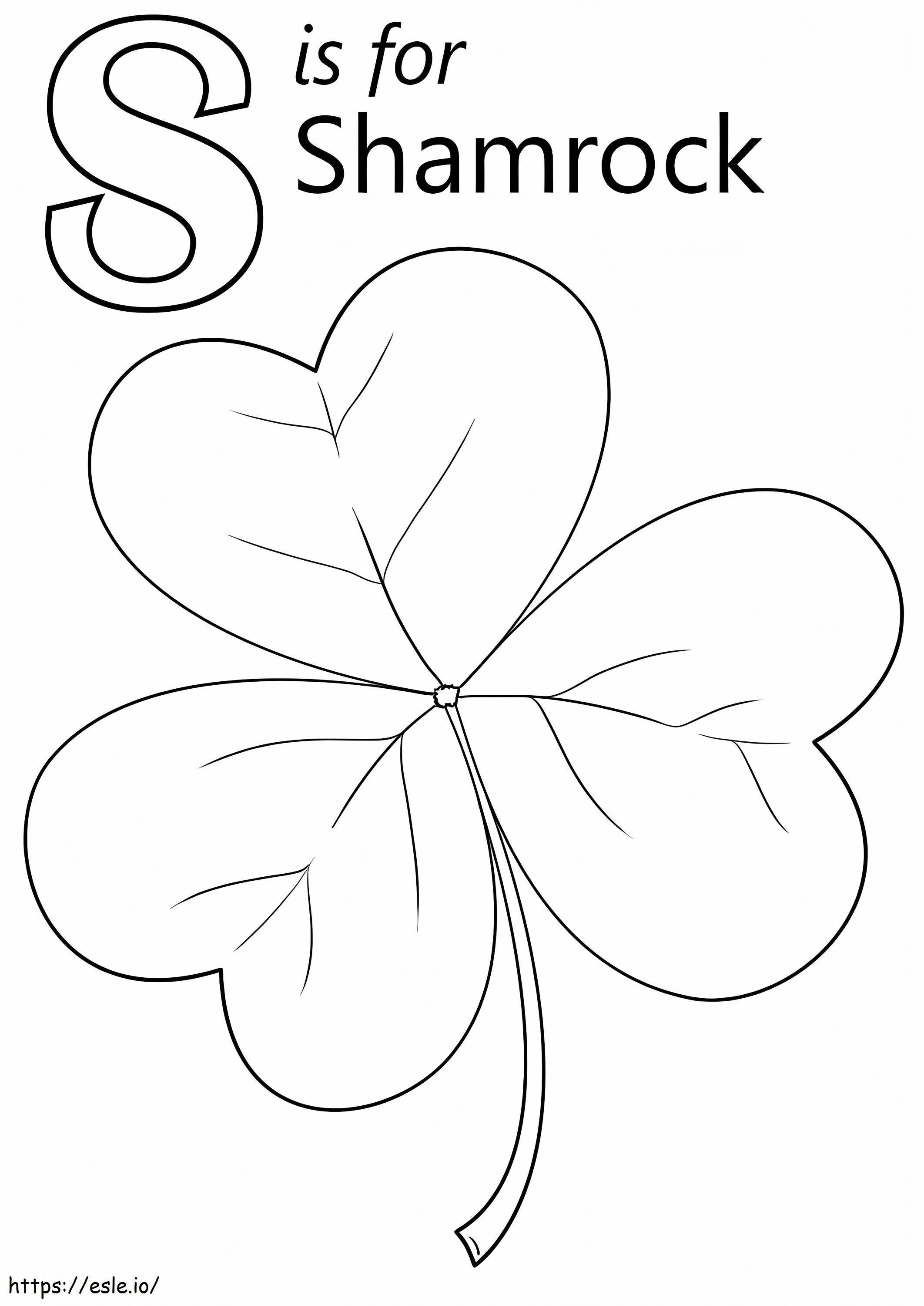 Shamrock Letter S coloring page