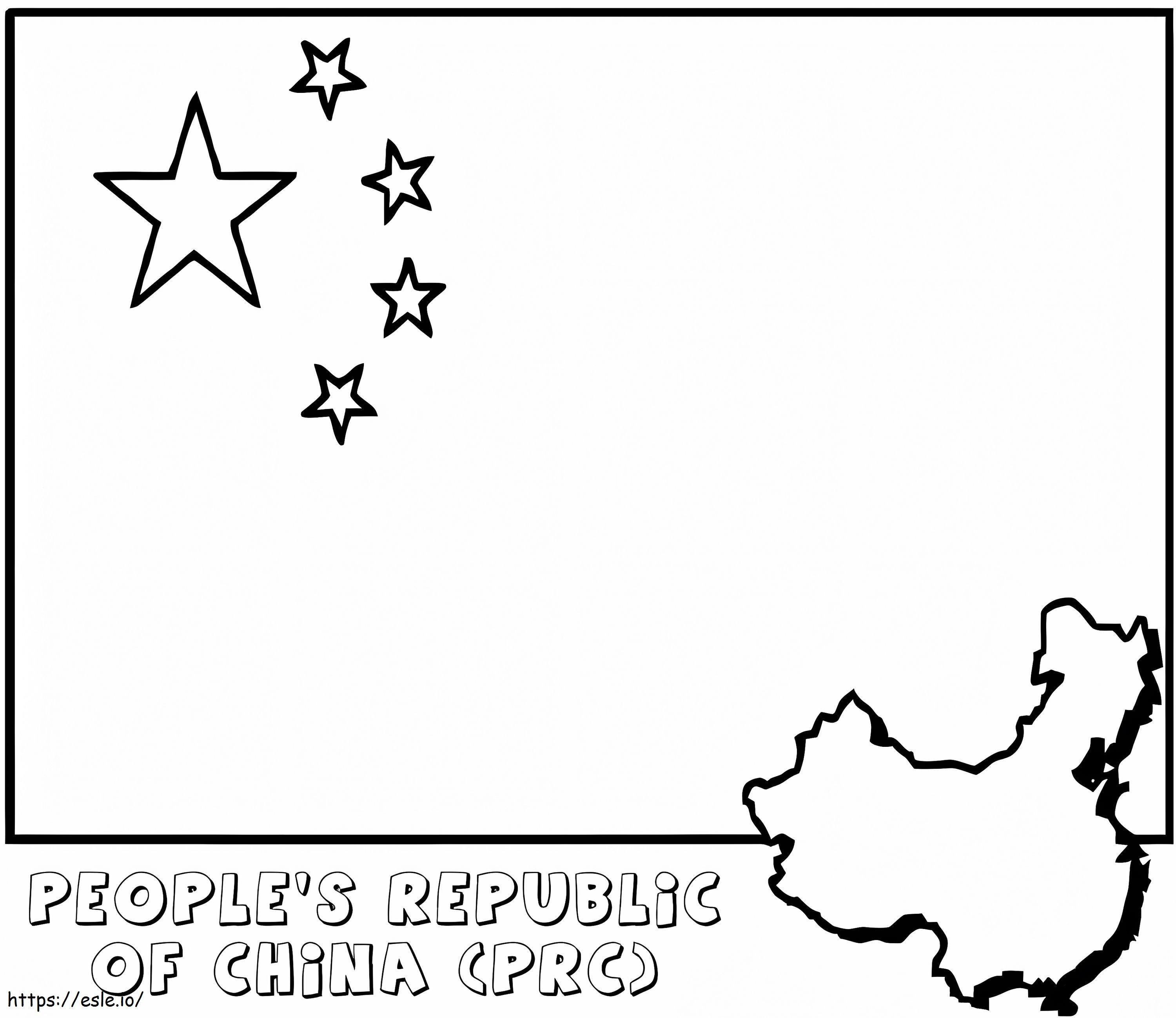 Bandiera della Cina 5 da colorare