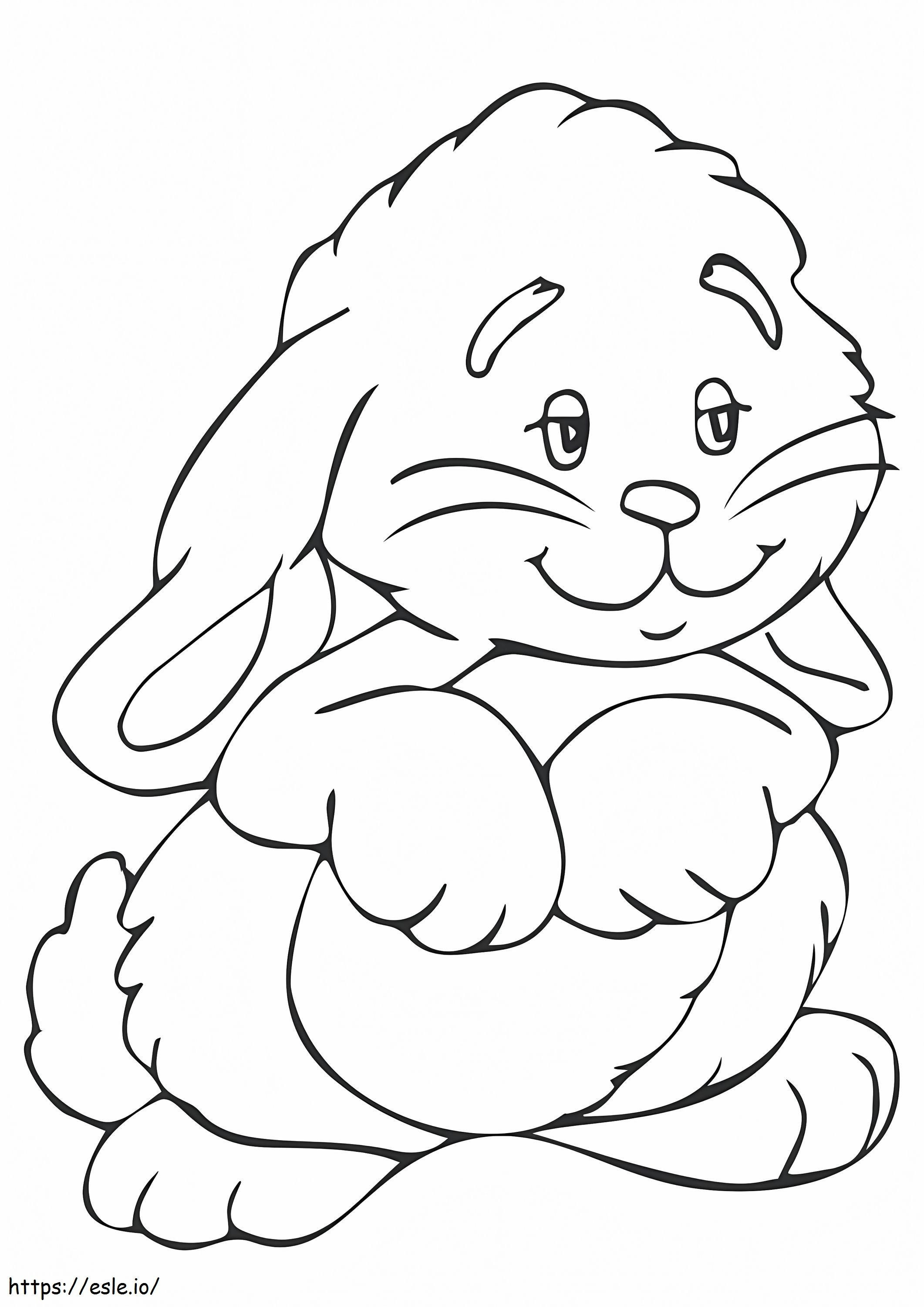 Coloriage Adorable Lapin Souriant à imprimer dessin
