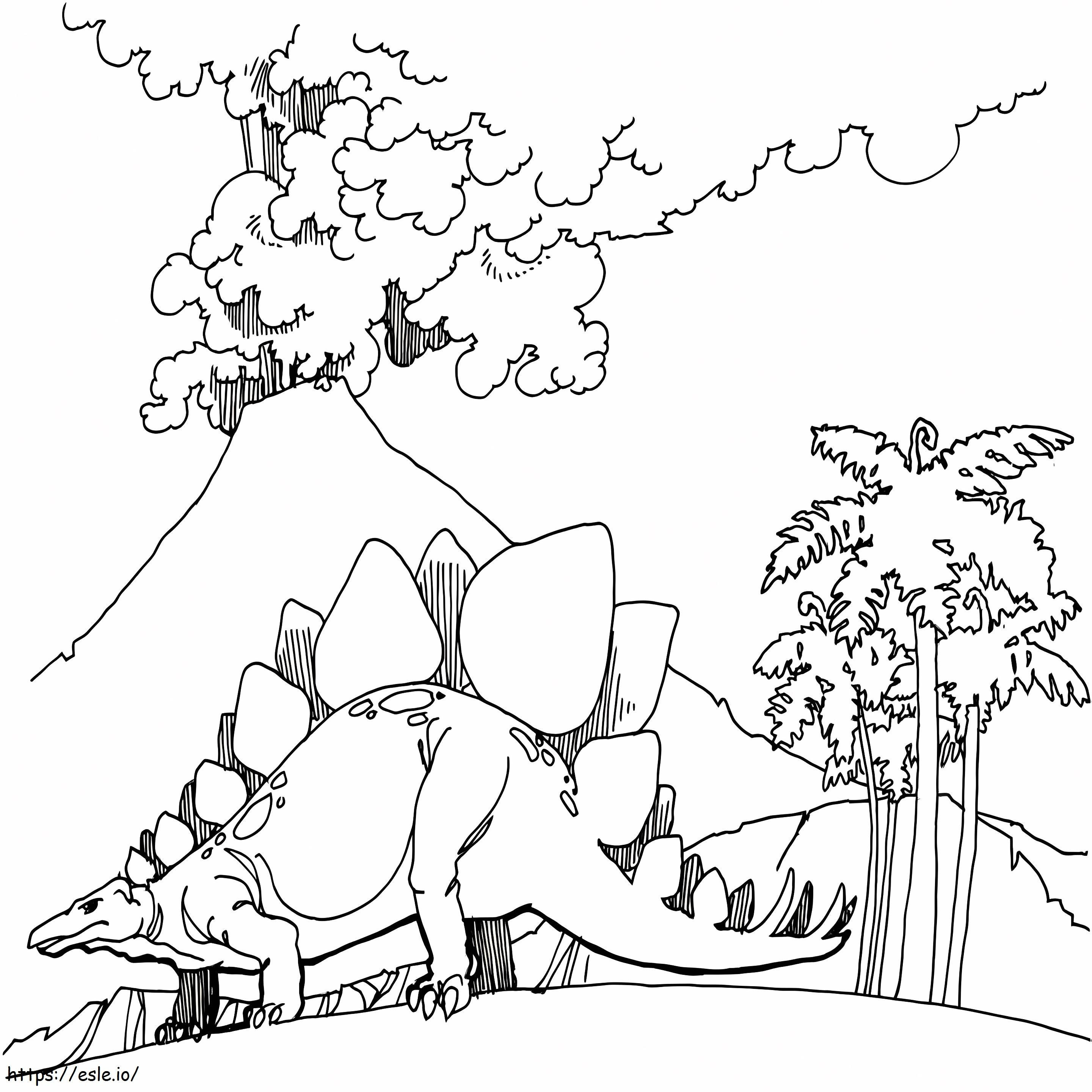 Stegosaurus 3 Gambar Mewarnai