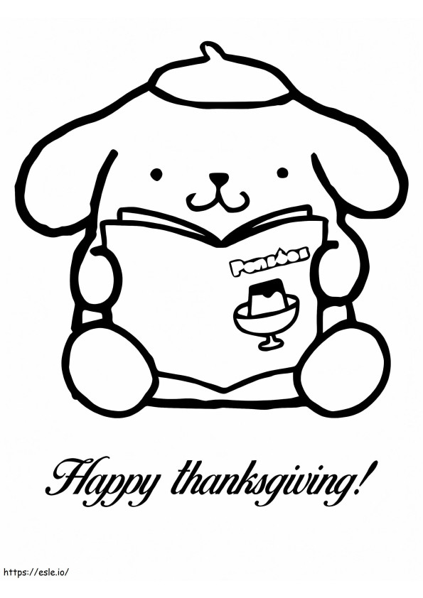 Pompompurin Reading Book 2 coloring page